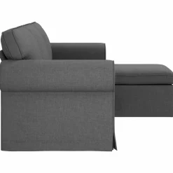 vidaXL Bank Donkergrijs 195 x 138 x 80 cm Stof