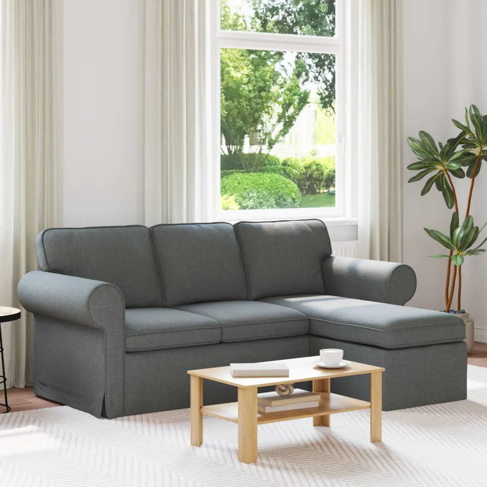 vidaXL Bank Donkergrijs 195 x 138 x 80 cm Stof