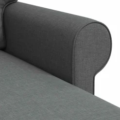 vidaXL Bank Donkergrijs 195 x 138 x 80 cm Stof