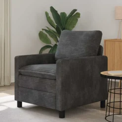 vidaXL Bank Donkergrijs 76 x 81 x 87,5 cm Polyester