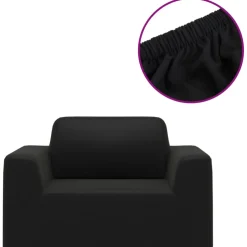 vidaXL Bankhoes stretch polyester jersey zwart
