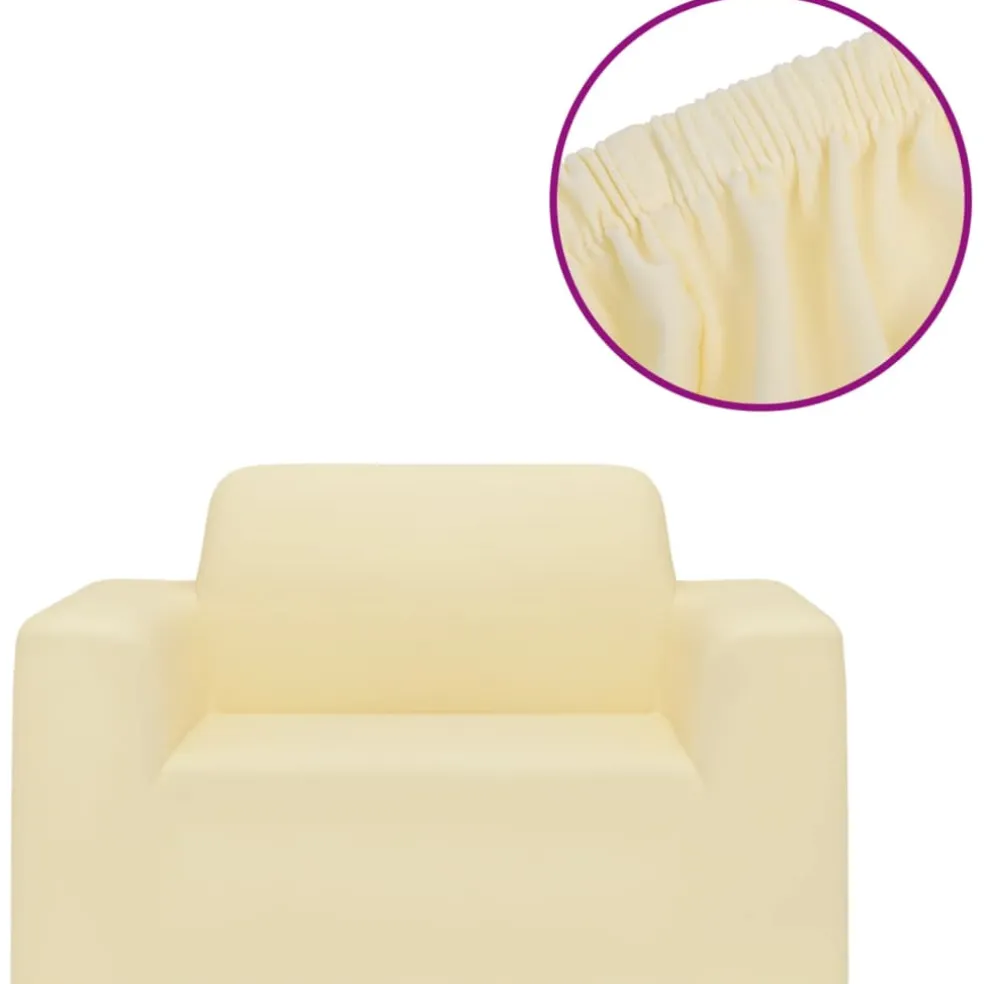 vidaXL Bankhoes stretch polyester jersey crèmekleurig