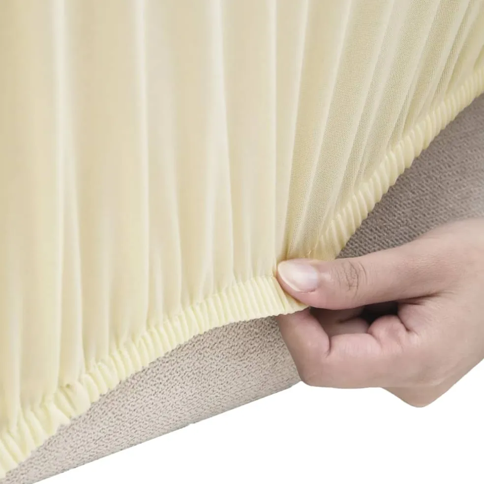 vidaXL Bankhoes stretch polyester jersey crèmekleurig