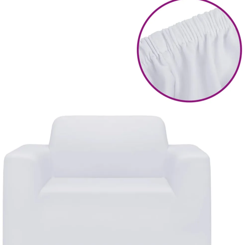 vidaXL Bankhoes stretch polyester jersey wit
