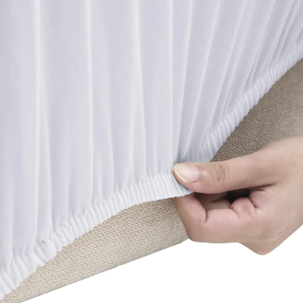vidaXL Bankhoes stretch polyester jersey wit