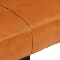 vidaXL Bankje 110 cm echt geitenleer zwart en bruin