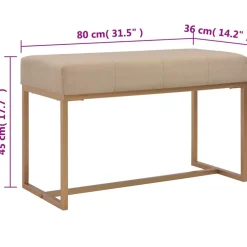 vidaXL Bankje 80 cm fluweel beige