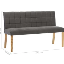 vidaXL Bankje 140 cm fluweel grijs