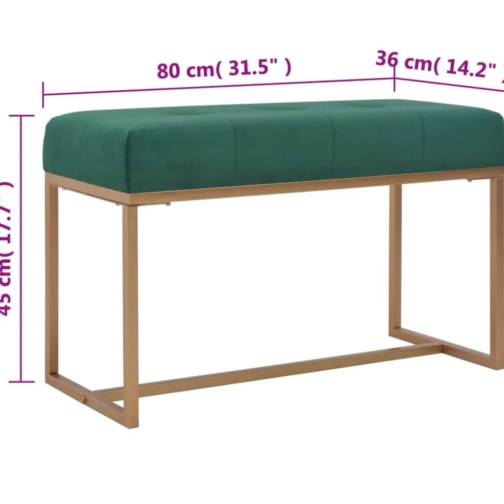 vidaXL Bankje 80 cm fluweel groen