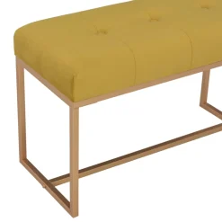 vidaXL Bankje 80 cm fluweel mosterdkleurig