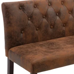 vidaXL Bankje 148,5 cm kunstsuède bruin