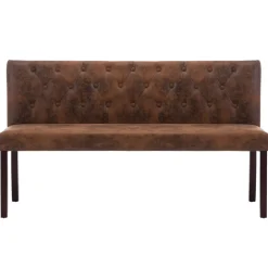 vidaXL Bankje 148,5 cm kunstsuède bruin