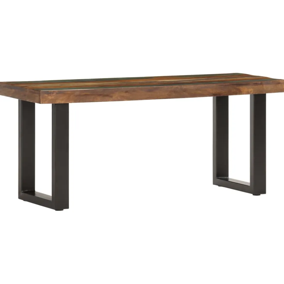 vidaXL Bankje 110 cm massief gerecycled hout en staal