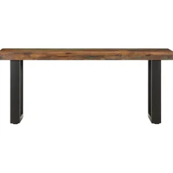 vidaXL Bankje 110 cm massief gerecycled hout en staal