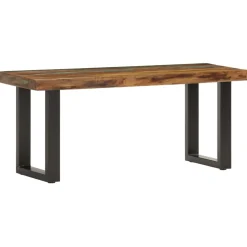 vidaXL Bankje 110 cm massief gerecycled hout en staal