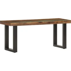 vidaXL Bankje 110 cm massief gerecycled hout en staal