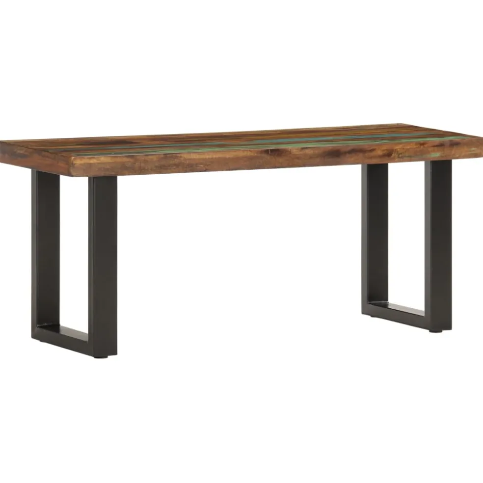 vidaXL Bankje 110 cm massief gerecycled hout en staal
