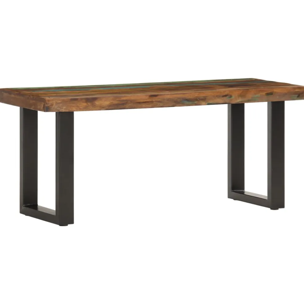 vidaXL Bankje 110 cm massief gerecycled hout en staal