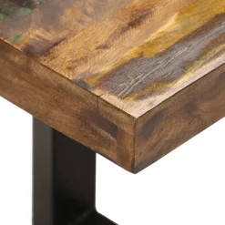 vidaXL Bankje 110 cm massief gerecycled hout en staal