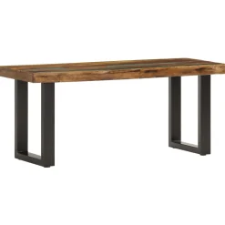 vidaXL Bankje 110 cm massief gerecycled hout en staal