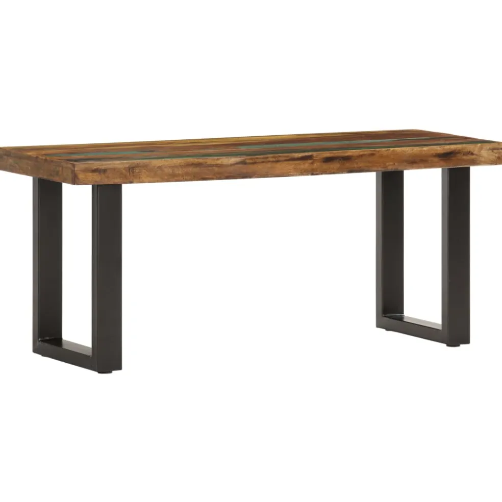 vidaXL Bankje 110 cm massief gerecycled hout en staal