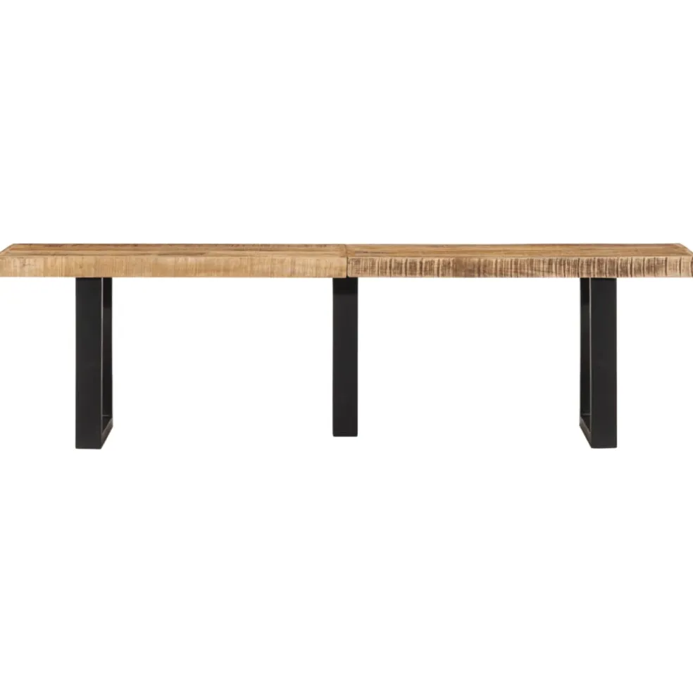 vidaXL Bankje 160 cm massief ruw mangohout en staal
