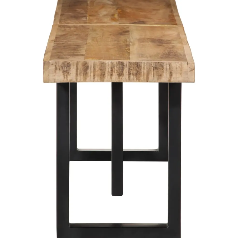 vidaXL Bankje 160 cm massief ruw mangohout en staal