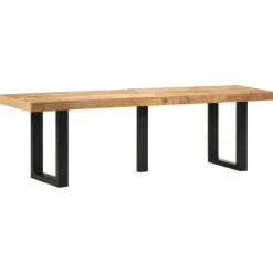 vidaXL Bankje 160 cm massief ruw mangohout en staal