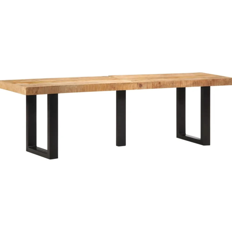 vidaXL Bankje 160 cm massief ruw mangohout en staal