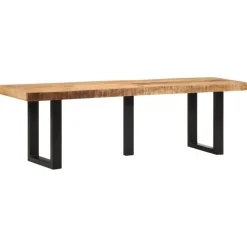 vidaXL Bankje 160 cm massief ruw mangohout en staal