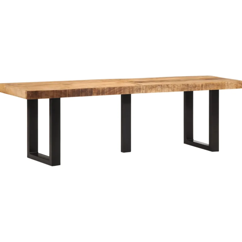vidaXL Bankje 160 cm massief ruw mangohout en staal