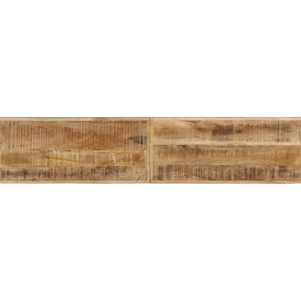 vidaXL Bankje 160 cm massief ruw mangohout en staal