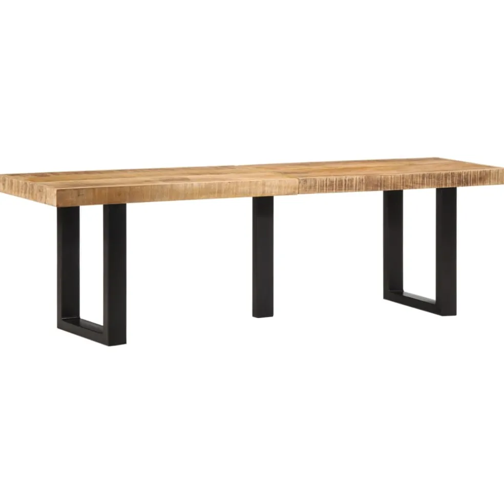 vidaXL Bankje 160 cm massief ruw mangohout en staal