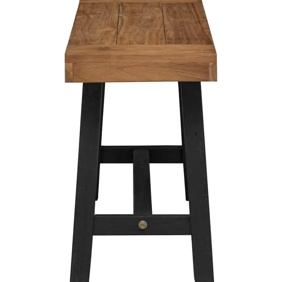 vidaXL Bankje 110 cm massief teakhout