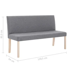 vidaXL Bankje 139,5 cm polyester lichtgrijs