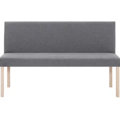 vidaXL Bankje 139,5 cm polyester lichtgrijs