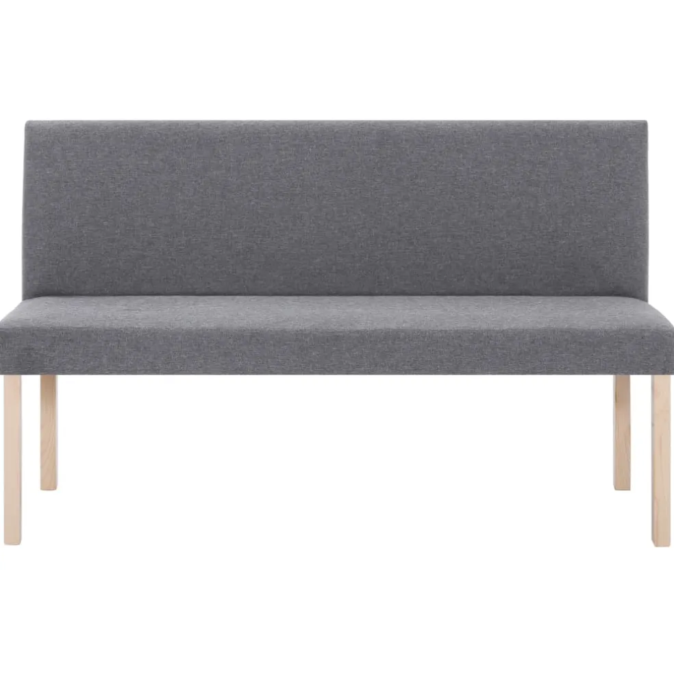 vidaXL Bankje 139,5 cm polyester lichtgrijs