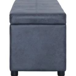 vidaXL Bankje met opbergvak 116 cm kunstsuède grijs