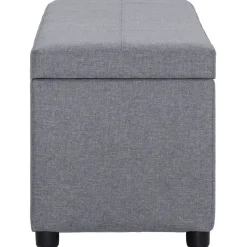 vidaXL Bankje met opbergvak 116 cm polyester lichtgrijs