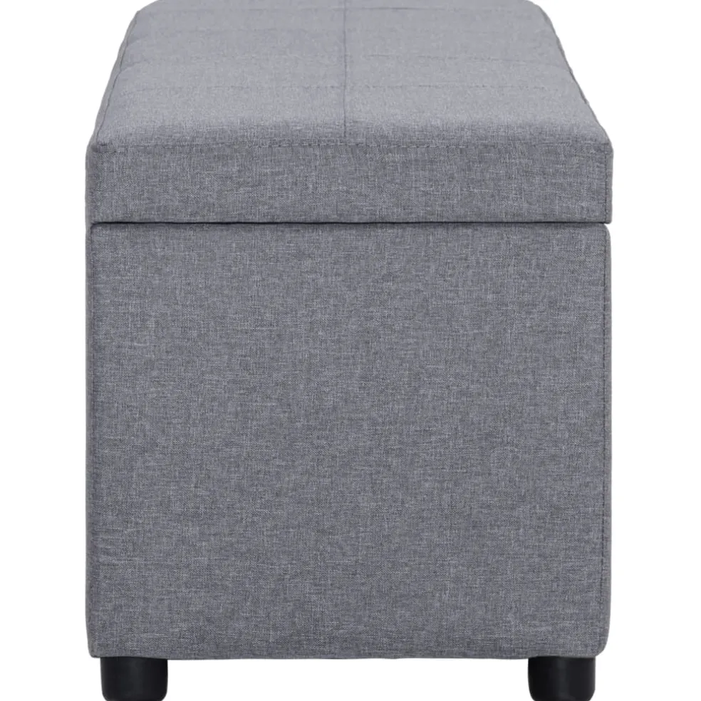 vidaXL Bankje met opbergvak 116 cm polyester lichtgrijs