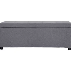 vidaXL Bankje met opbergvak 116 cm polyester lichtgrijs