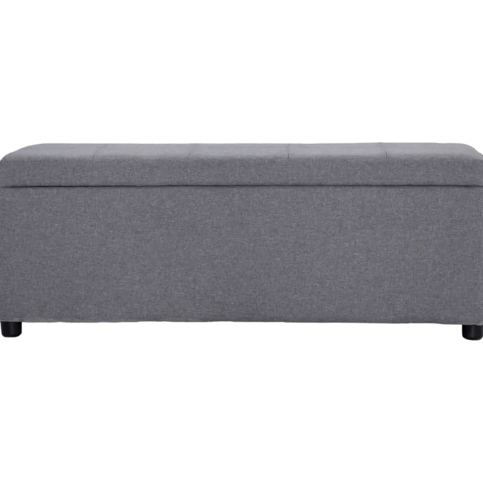 vidaXL Bankje met opbergvak 116 cm polyester lichtgrijs