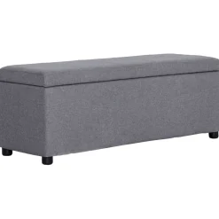 vidaXL Bankje met opbergvak 116 cm polyester lichtgrijs