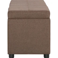 vidaXL Bankje met opbergvak 116 cm polyester bruin
