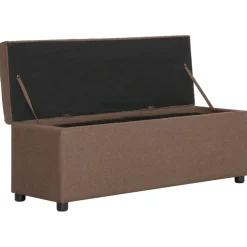 vidaXL Bankje met opbergvak 116 cm polyester bruin