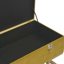 vidaXL Bankje met opbergvak 105 cm fluweel mosterdkleurig