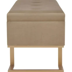 vidaXL Bankje met opbergvak 105 cm fluweel beige