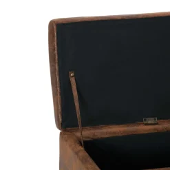 vidaXL Bankje met opbergvak 116 cm kunstsuède bruin