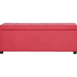 vidaXL Bankje met opbergvak 116 cm kunstleer rood