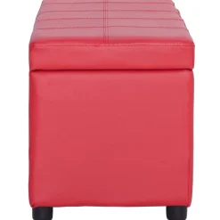 vidaXL Bankje met opbergvak 116 cm kunstleer rood